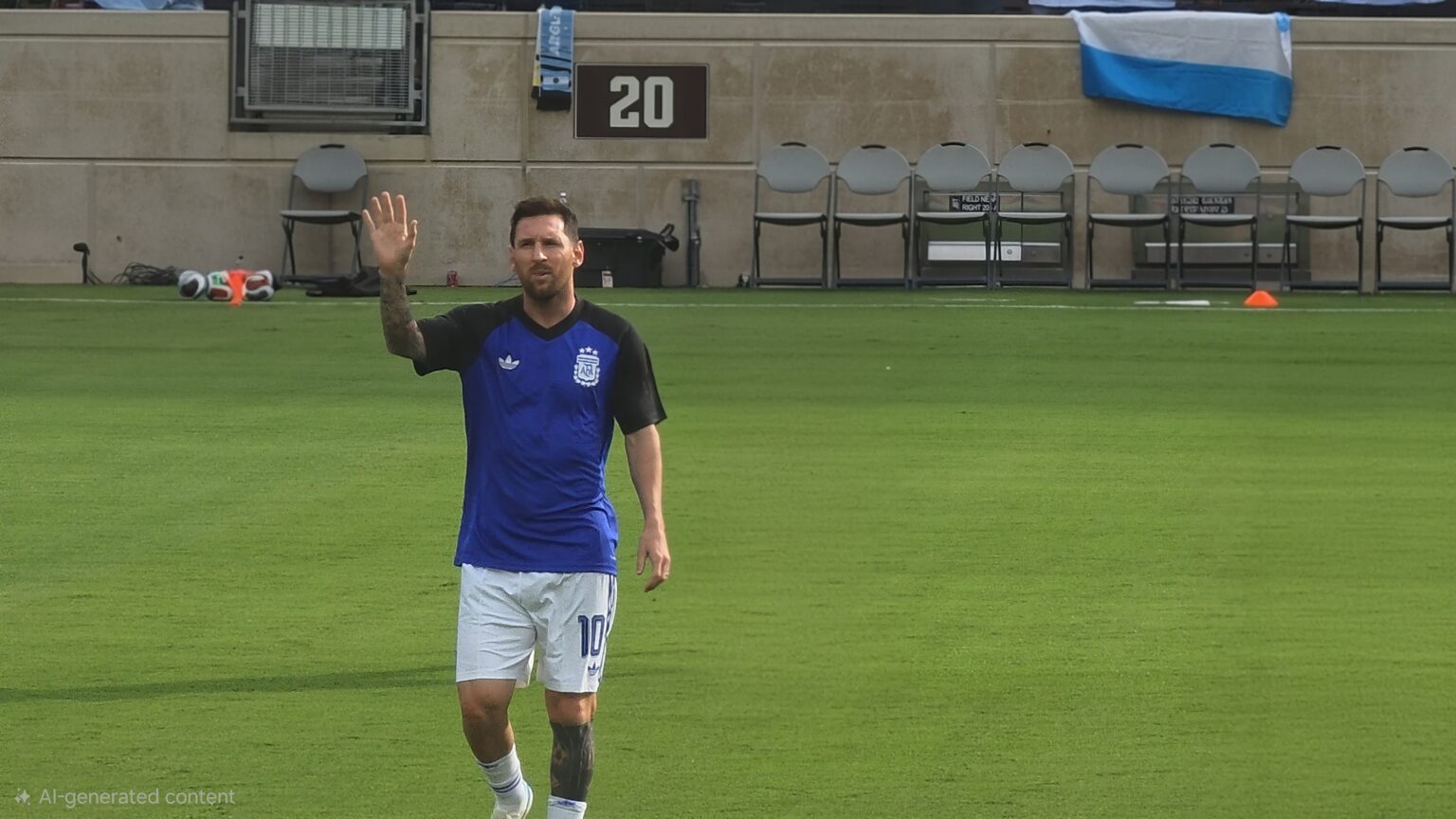 Road to 26: Argentina vence 2-0 a Honduras ante un récord histórico de 91,102 aficionados en Texas Lionel Messi en Kyle Field durante una sesión previa al entrenamiento en el Road to 26